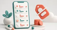 Best Free Medication Reminder Apps (No Subscription Needed) Phone showing a free medication schedule list beside a crossed-out price icon