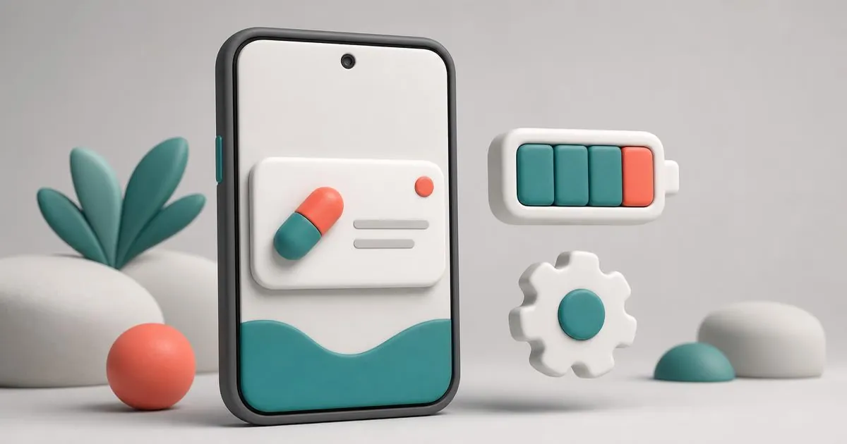 Best Medication Reminder Apps for Android Android phone showing a medication notification above a battery settings toggle