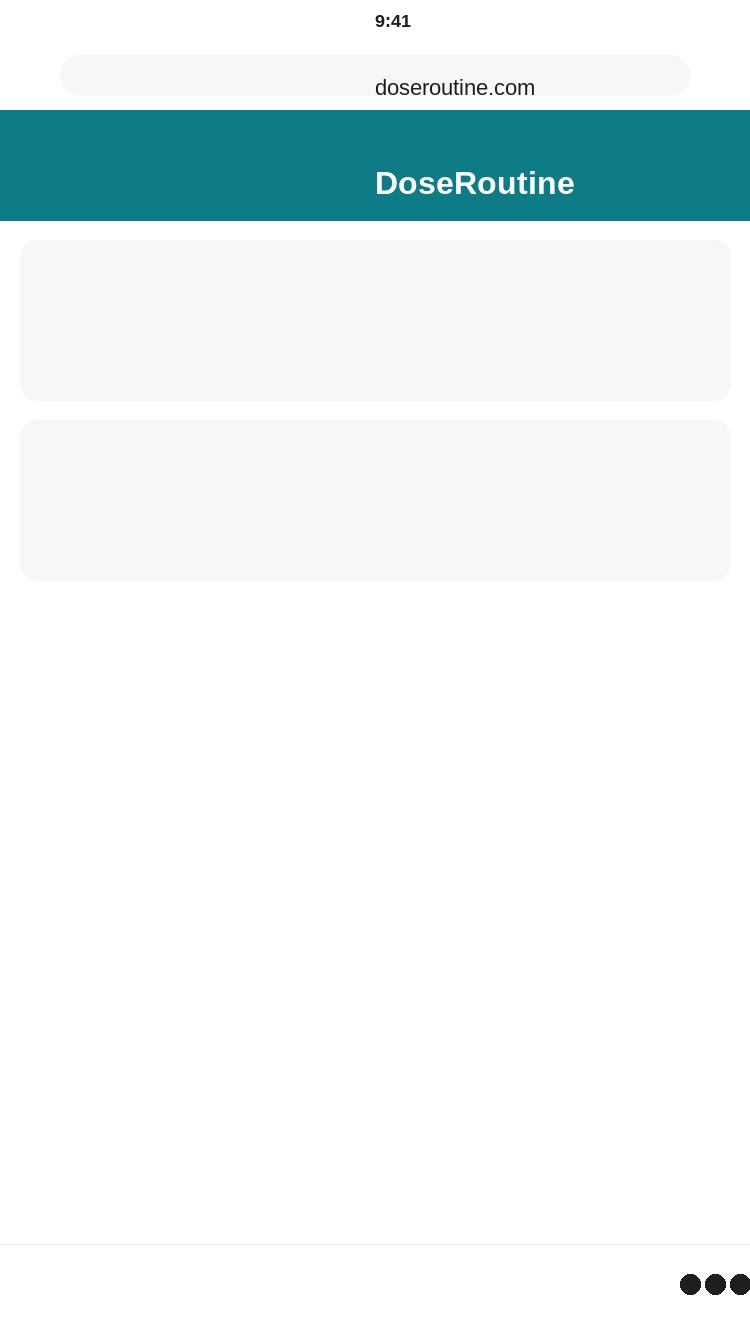 Safari bottom bar showing the more button on doseroutine.com Safari bottom bar showing the more button on doseroutine.com