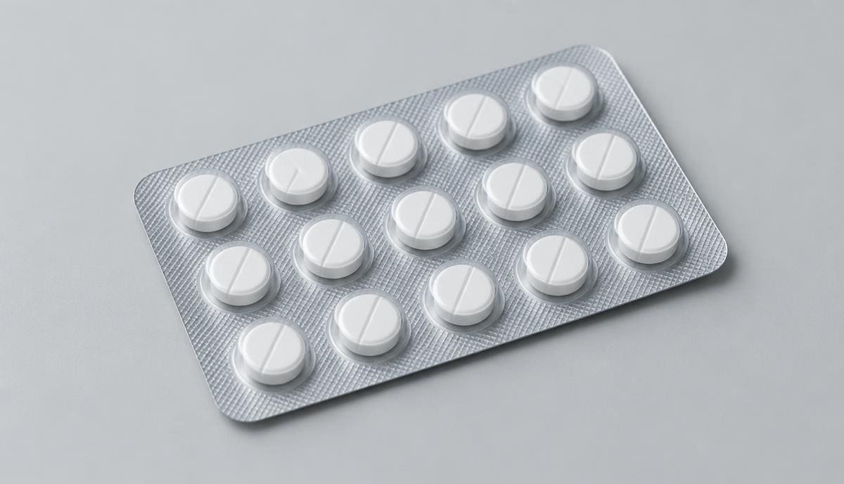 DoseRoutine Anastrozole Small white tablets in a blister strip on a clean clinical surface