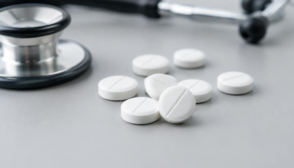 DoseRoutine Atenolol Atenolol tablets photographed on a matte clinical surface