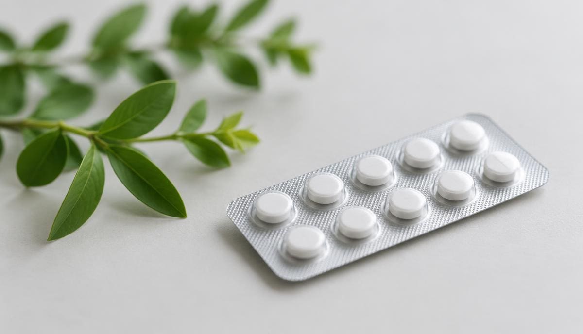 DoseRoutine Cetirizine Cetirizine film-coated tablets on a matte clinical surface