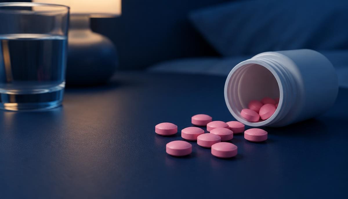 DoseRoutine Diphenhydramine Diphenhydramine capsules on a matte clinical surface