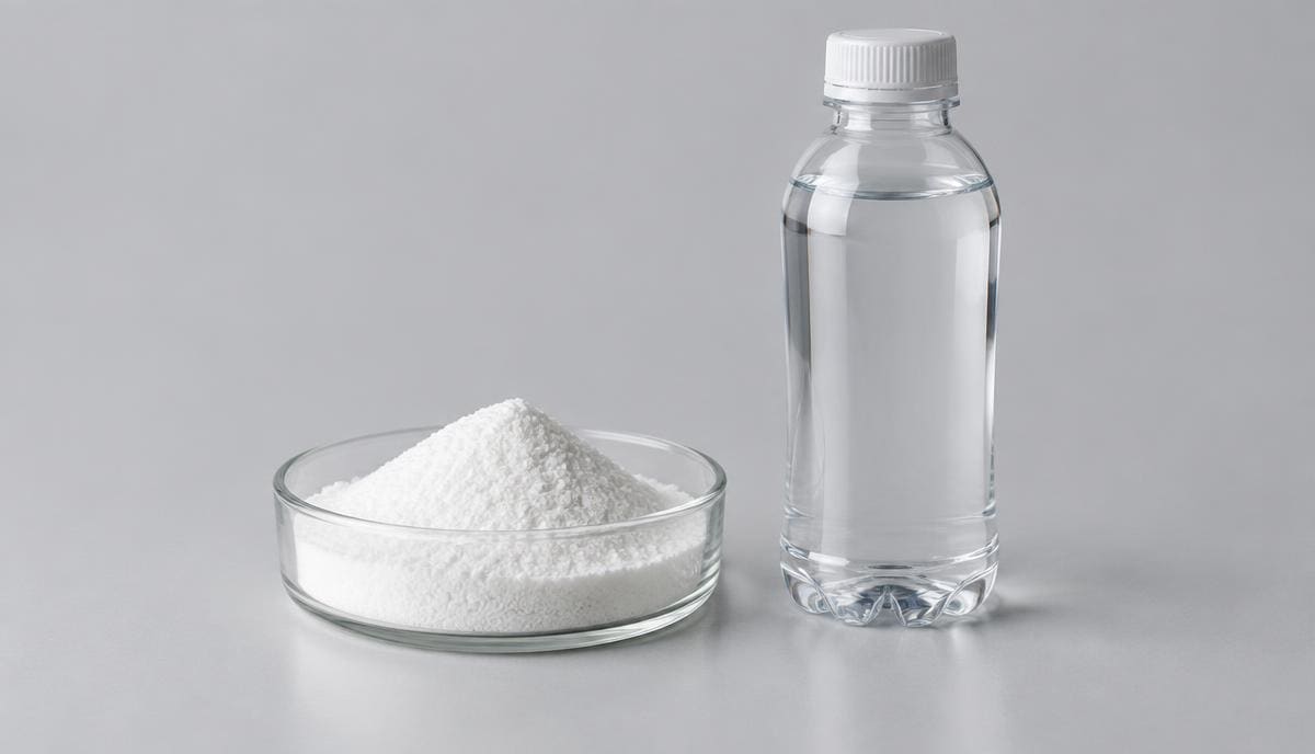 DoseRoutine EAAs Essential amino acid powder in a scoop on a light surface