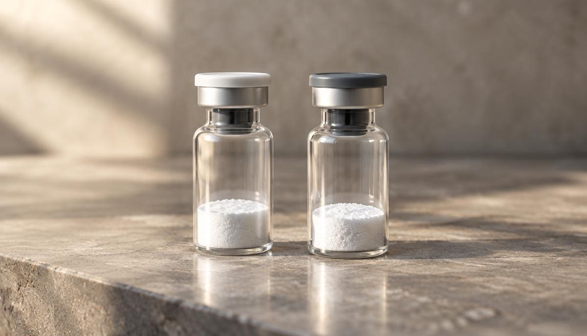 DoseRoutine Epithalon Sealed peptide vial under soft violet laboratory light