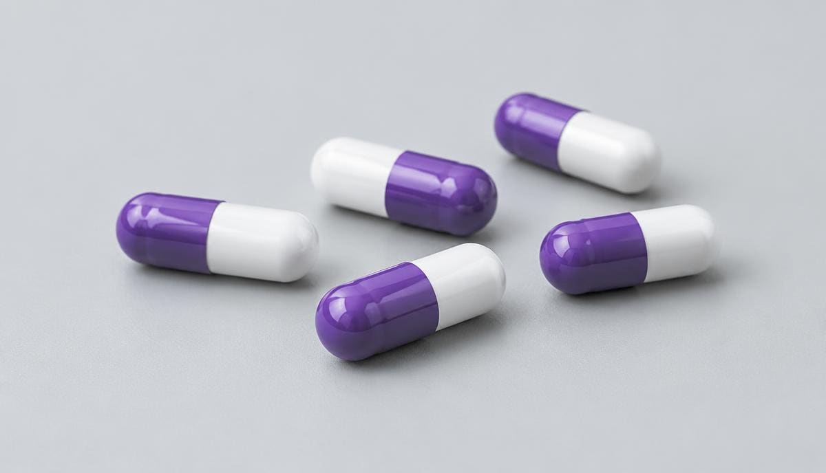 DoseRoutine Esomeprazole Esomeprazole delayed-release capsules on a matte clinical surface