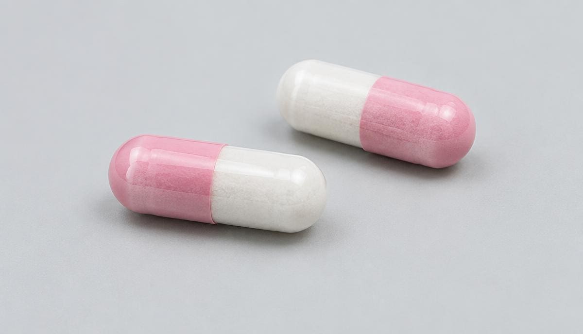 DoseRoutine Lisdexamfetamine Lisdexamfetamine capsules on a matte clinical surface