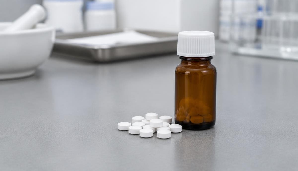 DoseRoutine Low-Dose Naltrexone Compounded low-dose naltrexone capsules on a matte clinical surface