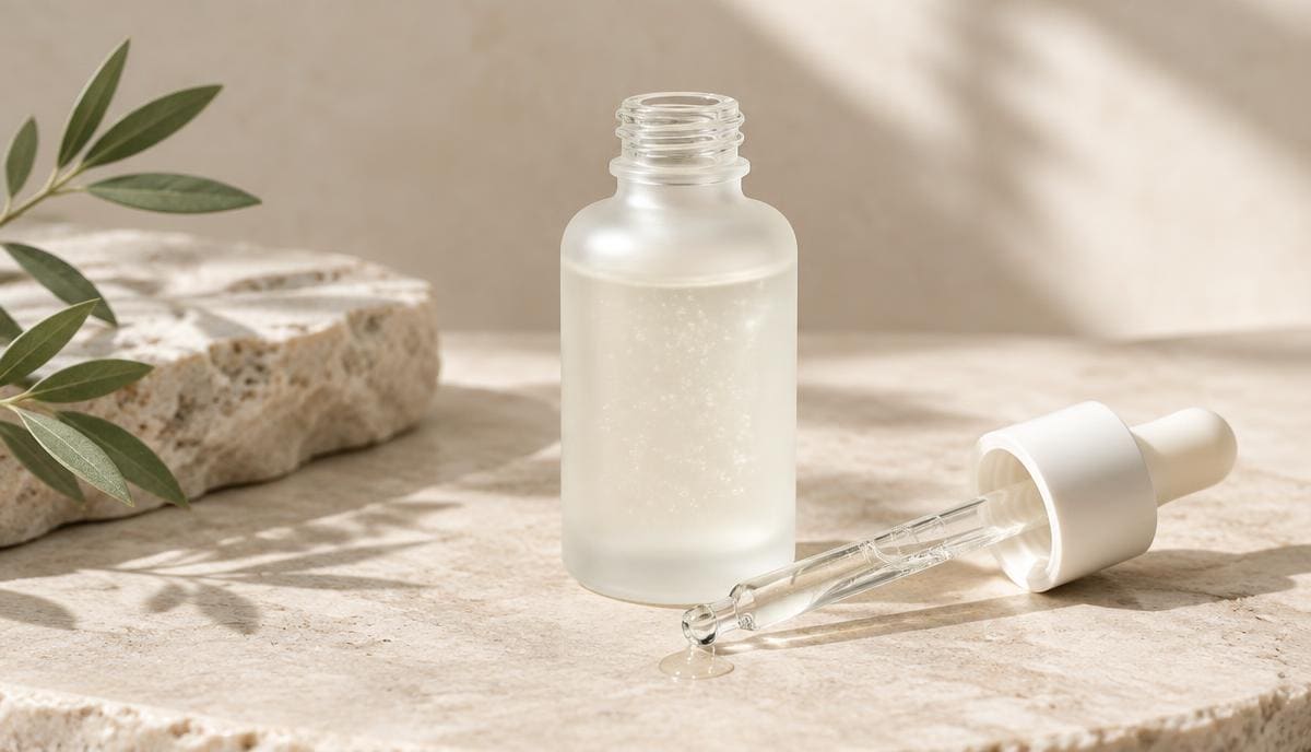 DoseRoutine Matrixyl Cosmetic serum dropper bottle on a soft cream background