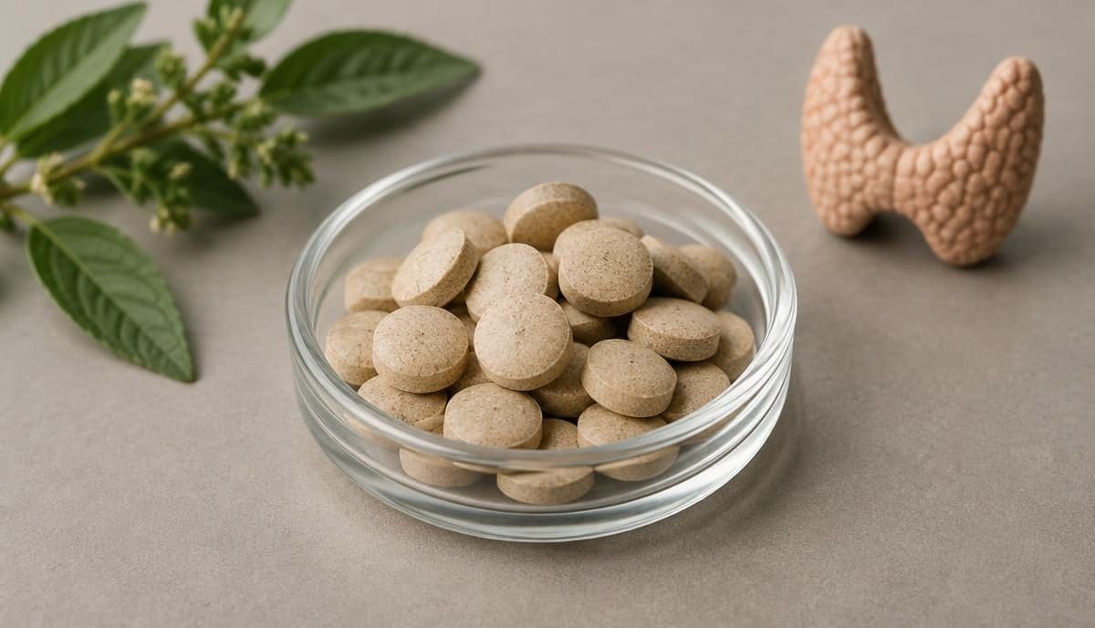 DoseRoutine NDT (Armour Thyroid) Desiccated thyroid tablets on a matte clinical surface