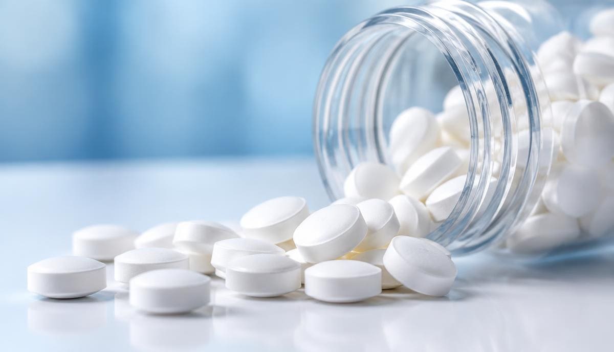 DoseRoutine Orforglipron Oral orforglipron tablets spilling from a clear pharmacy bottle